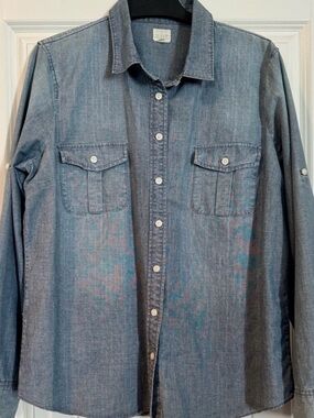 Vintage J. Crew Garcon Light Denim Shirt with Label Detail